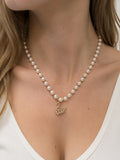 Crystal Swan Pearl Necklace