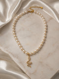 Lilith Serpent Pearl Necklace