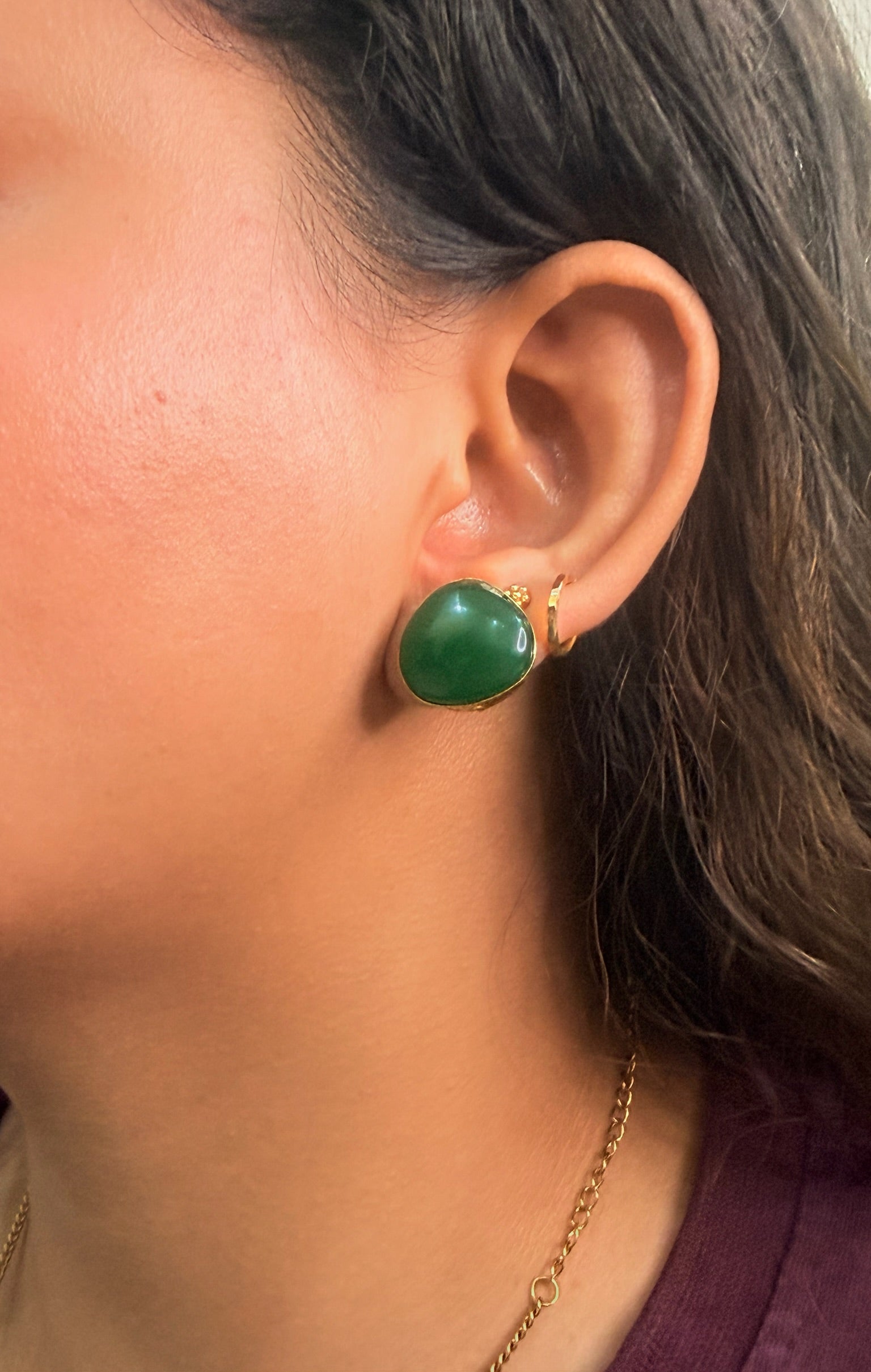 Minimalist Organic Stone Studs