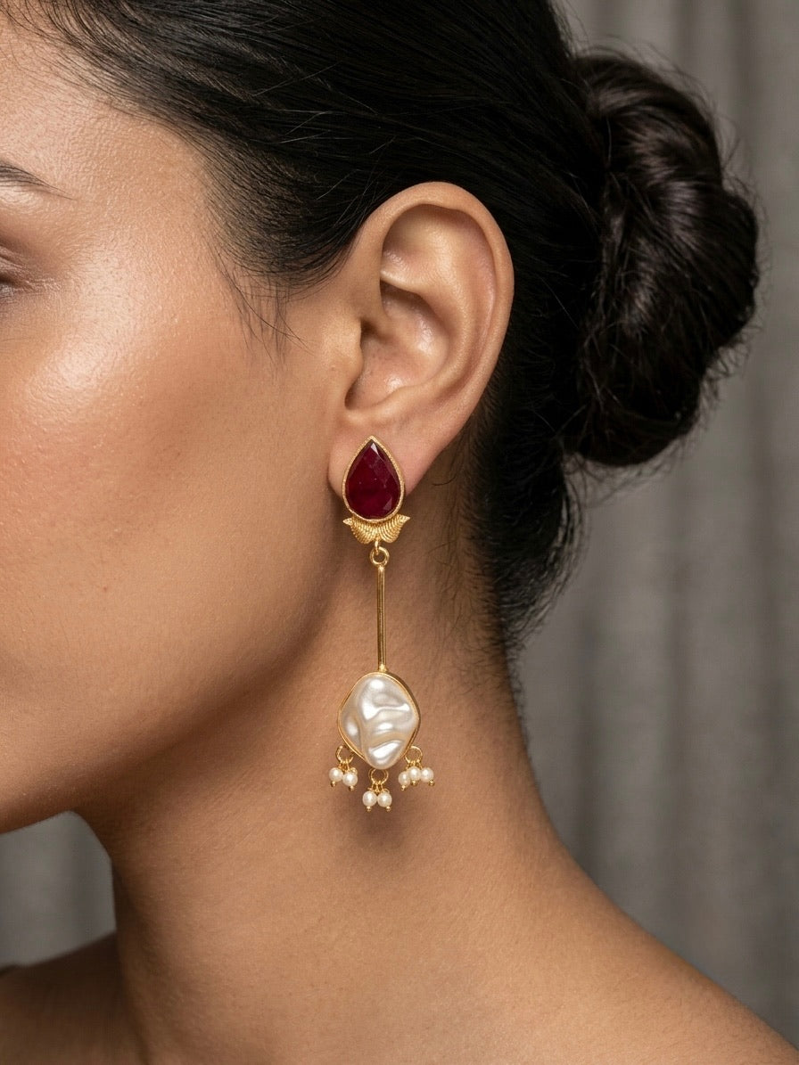Ruby Bloom Earrings