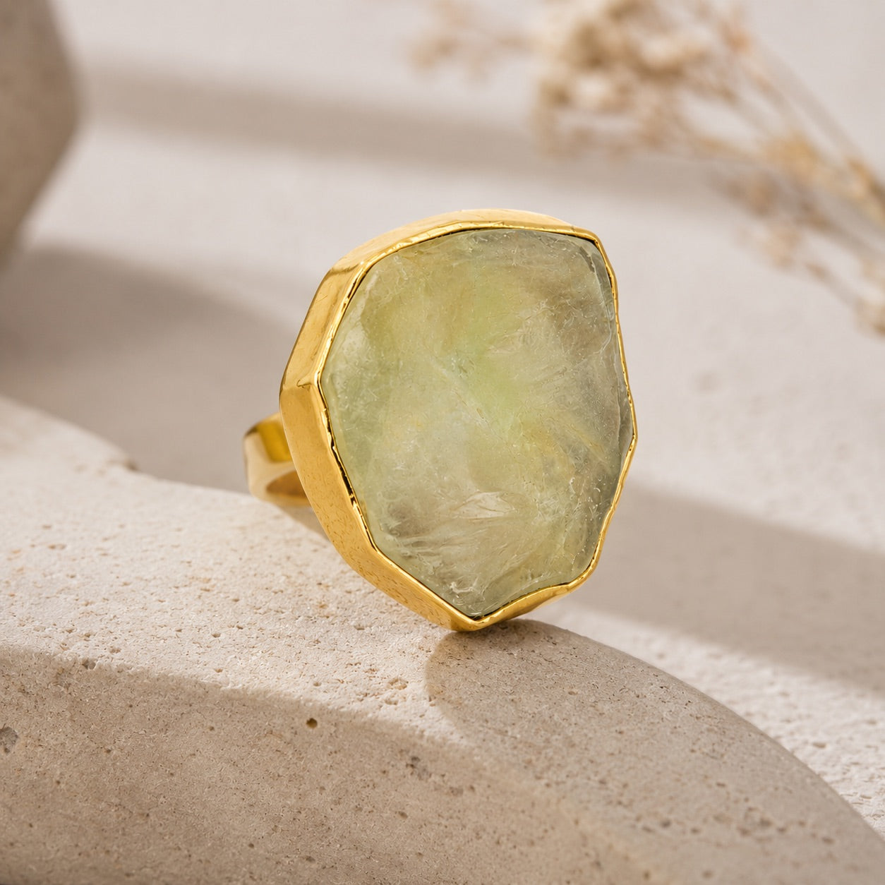 Sage Glow Statement Ring