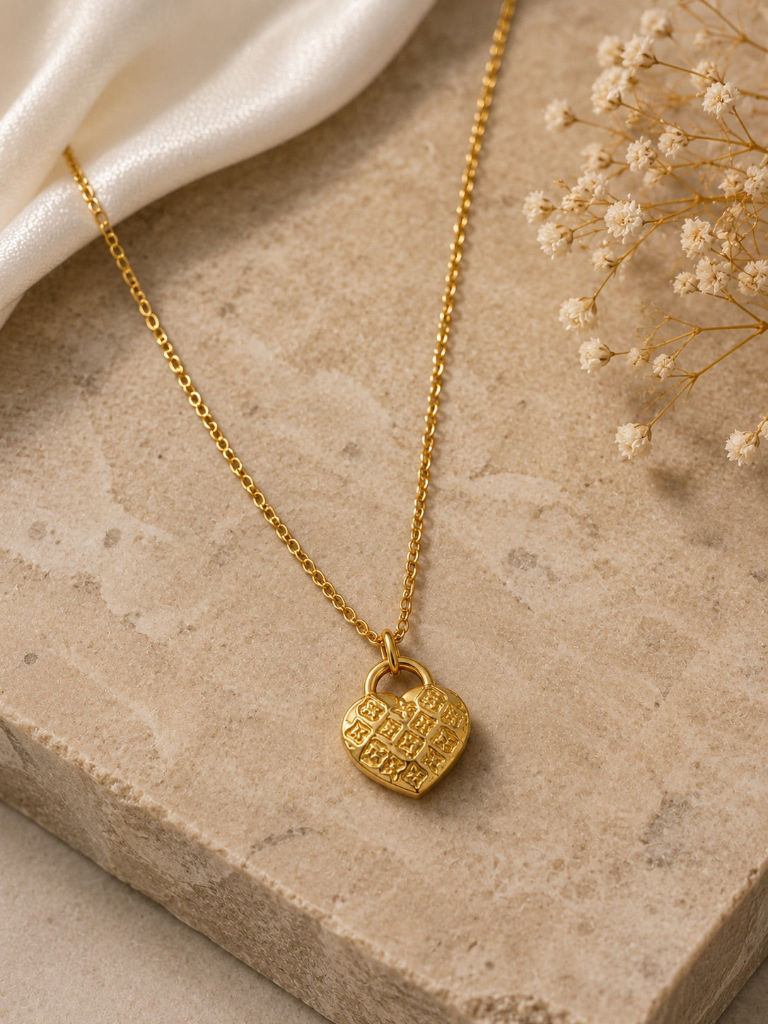 Valentine Textured Padlock Pendant
